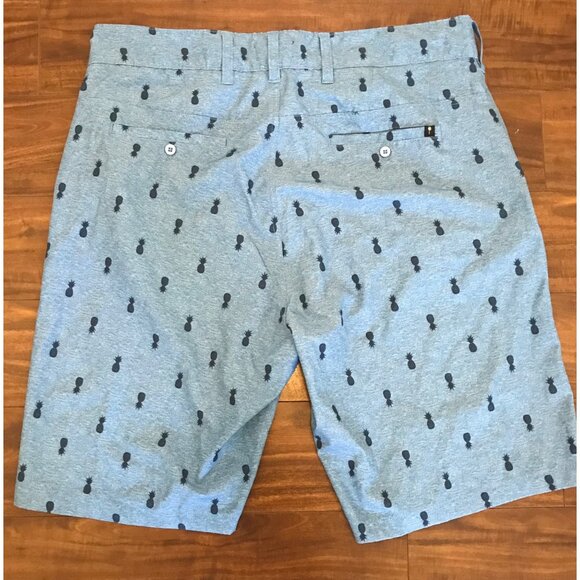 Multi-Functional Short Men's Blue Pineapple Print Summer Shorts Size 36 Stretch - Picture 2 of 7